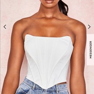 White corset boned top
